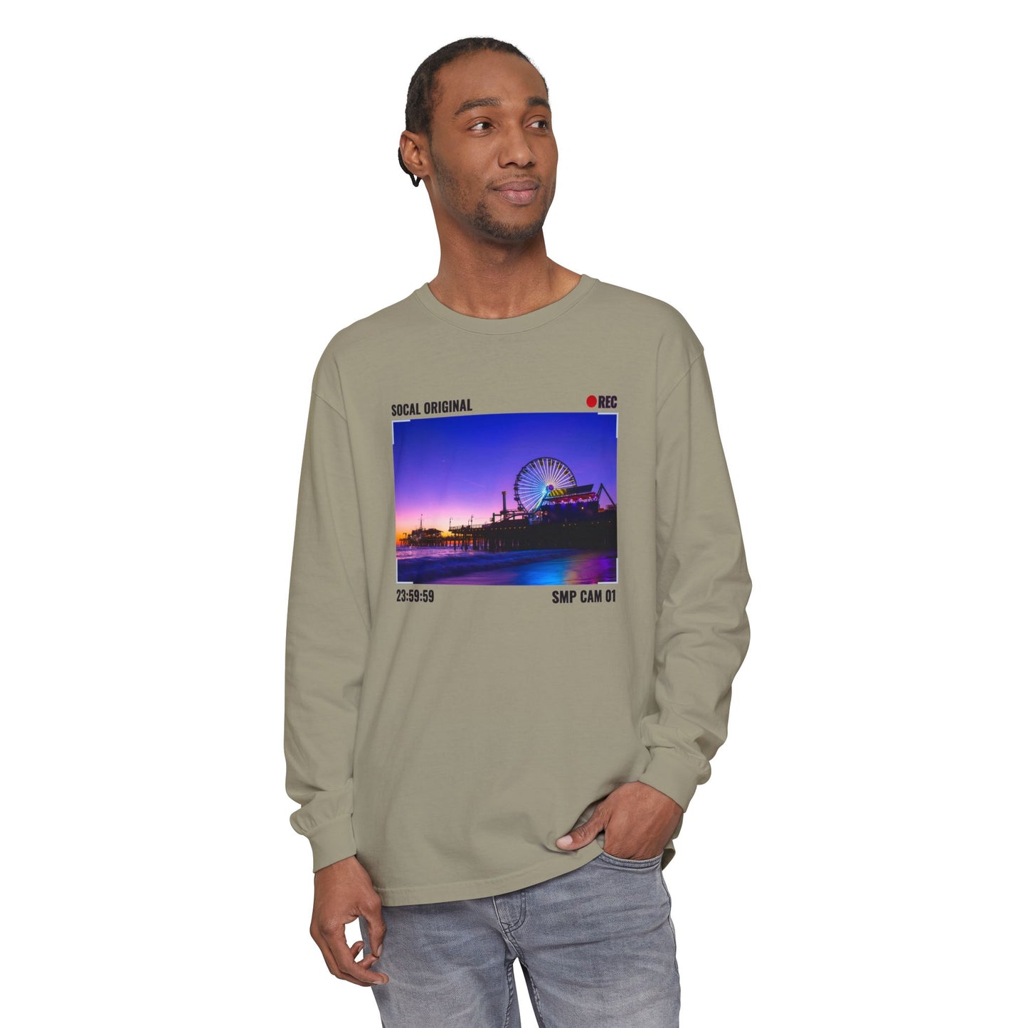 Santa Monica Pier SMP CAM 01 Unisex Garment-dyed Long Sleeve T-Shirt