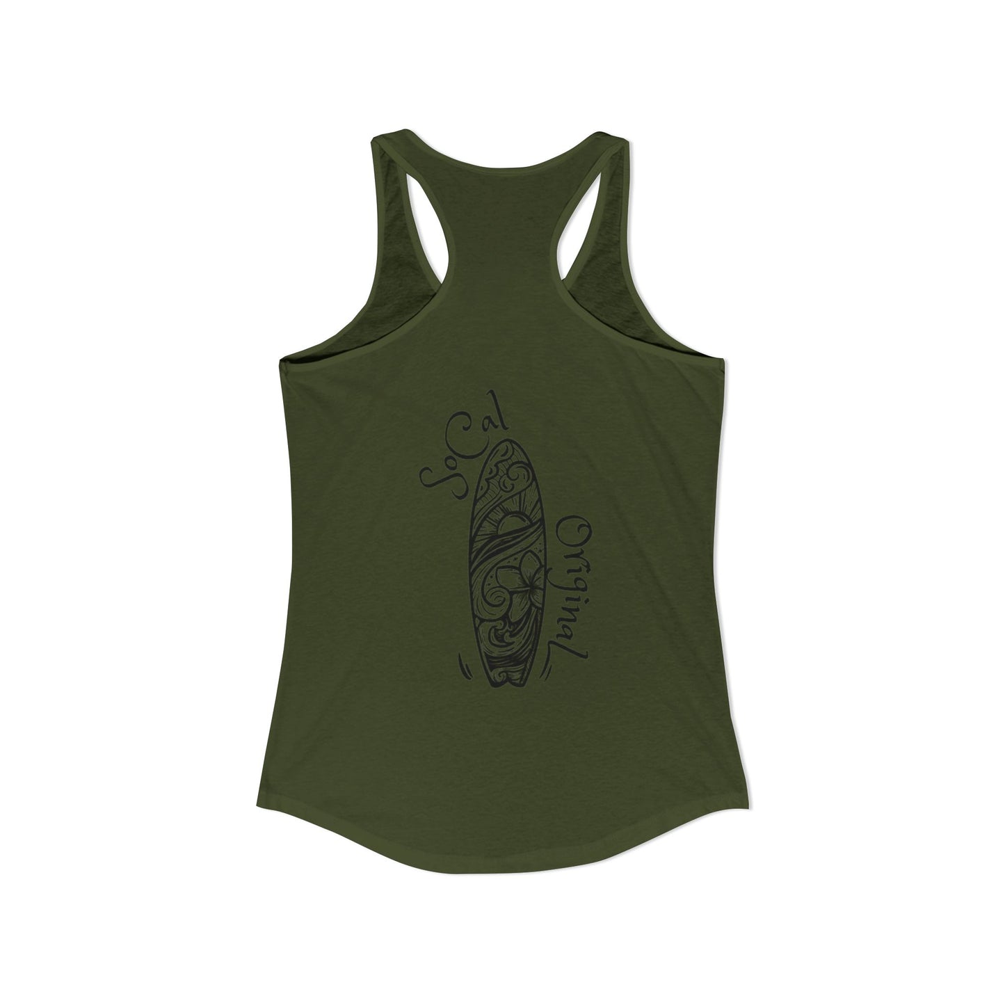 SoCal Original Script + Surfboard Women's Ideal Racerback Tank