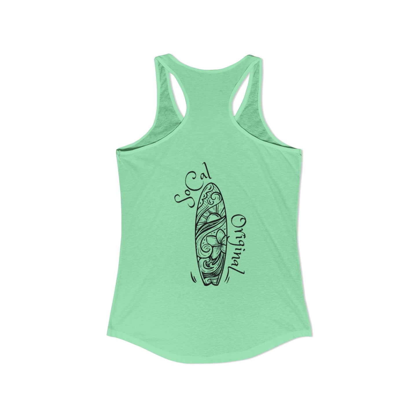 SoCal Original Script + Surfboard Women's Ideal Racerback Tank