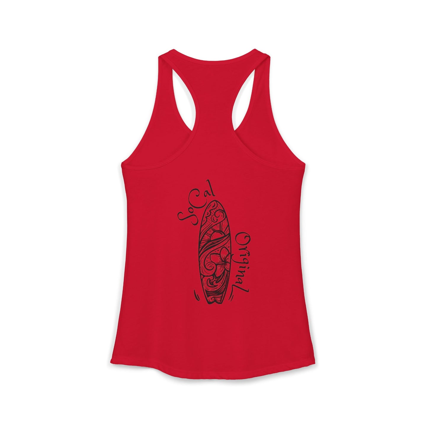 SoCal Original Script + Surfboard Women's Ideal Racerback Tank