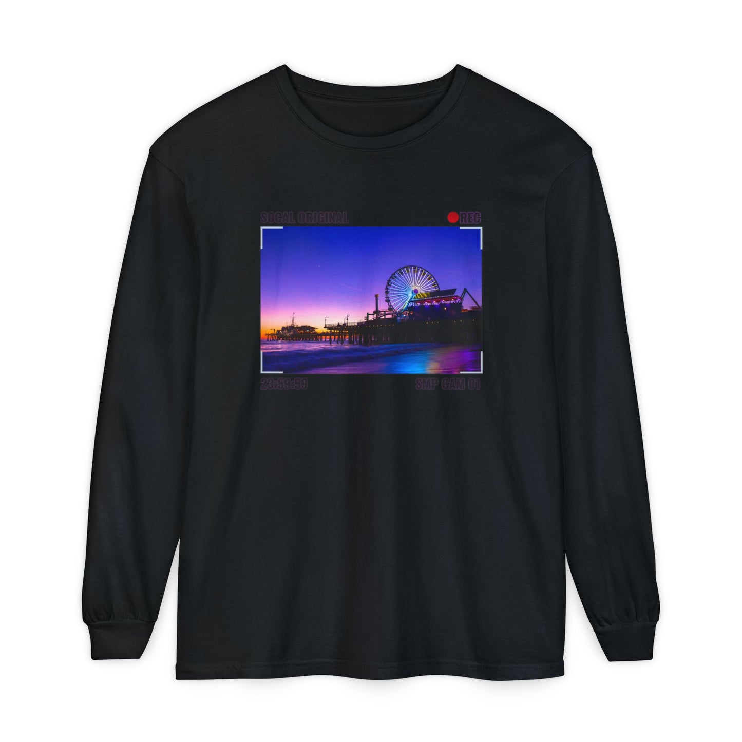 Santa Monica Pier SMP CAM 01 Unisex Garment-dyed Long Sleeve T-Shirt