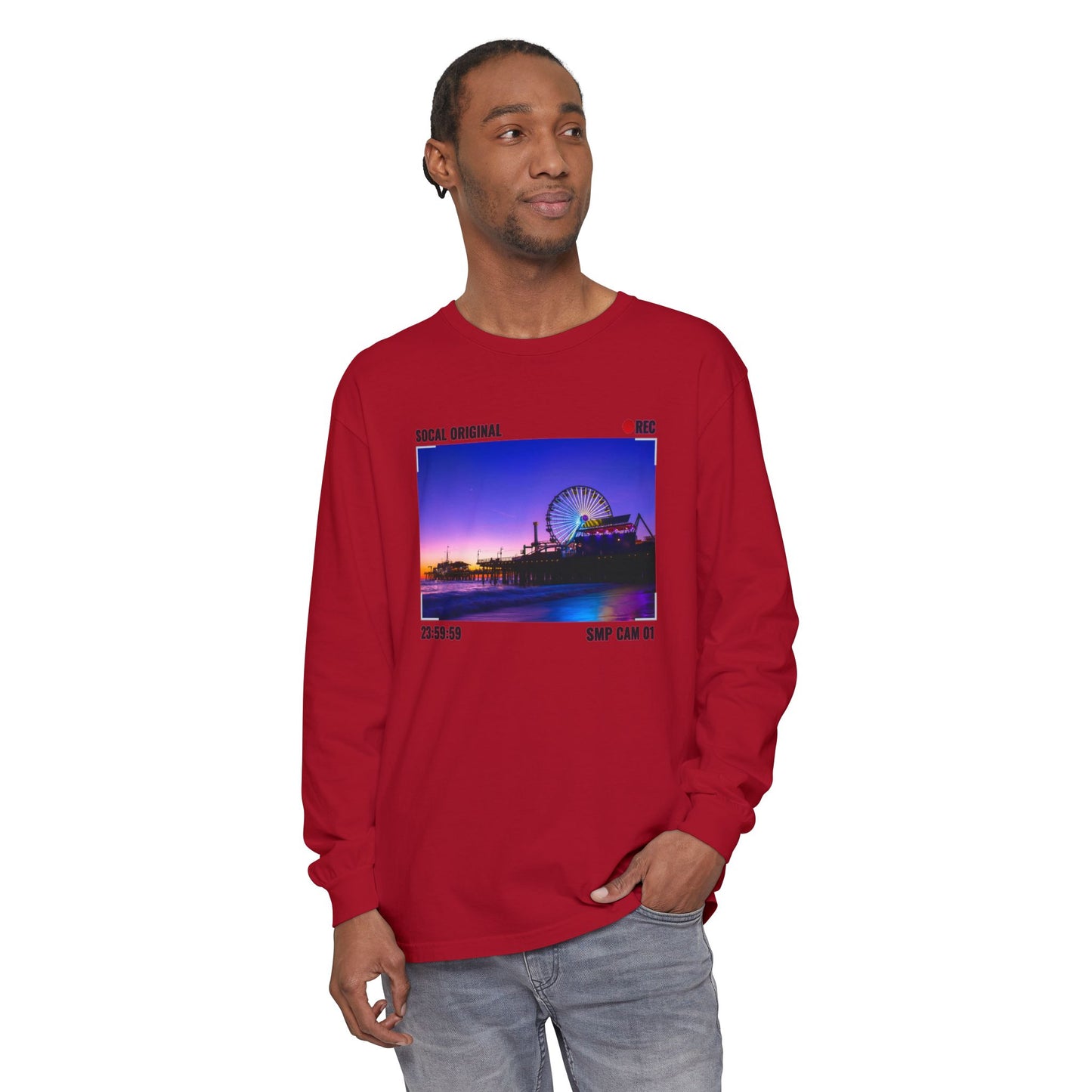 Santa Monica Pier SMP CAM 01 Unisex Garment-dyed Long Sleeve T-Shirt