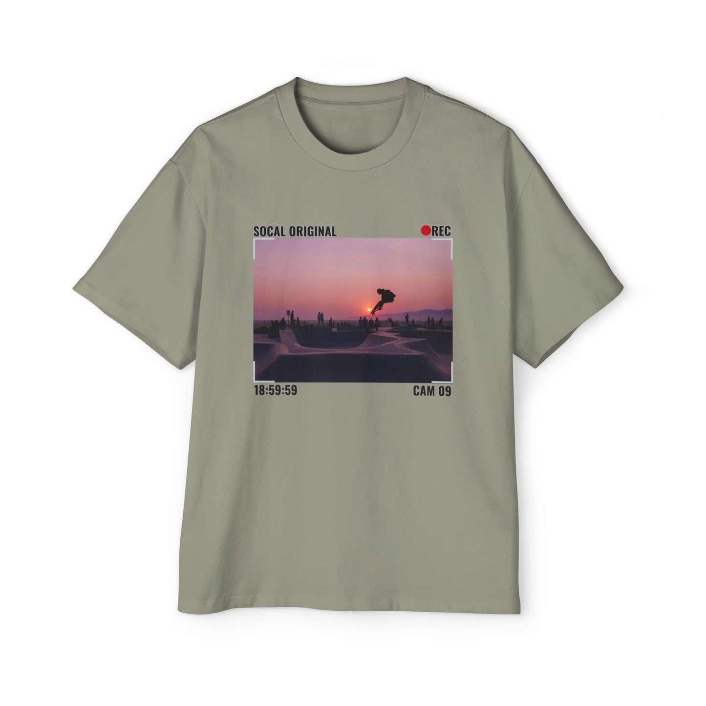 Venice Skatepark Sunset Men's Heavy Oversized Tee