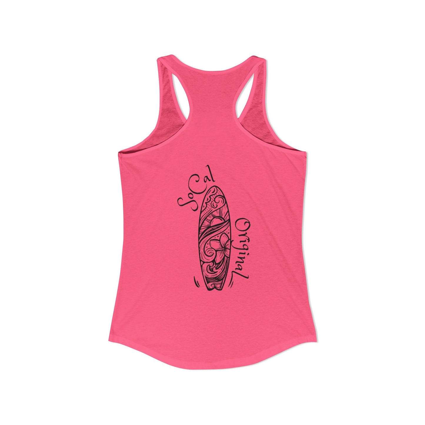 SoCal Original Script + Surfboard Women's Ideal Racerback Tank
