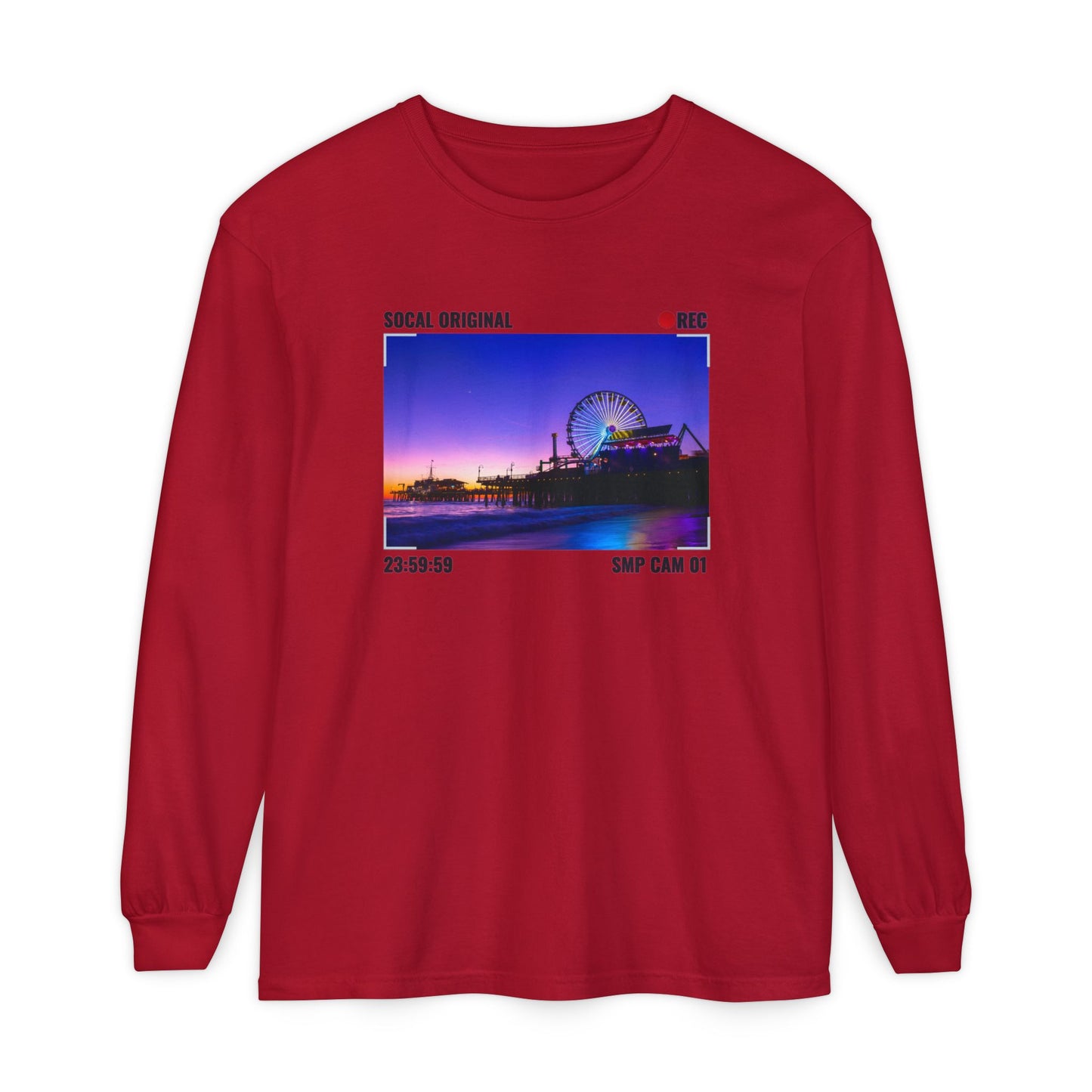 Santa Monica Pier SMP CAM 01 Unisex Garment-dyed Long Sleeve T-Shirt