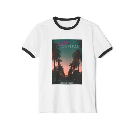 Born To Rep The West" Palm Tree Unisex Cotton Ringer T-Shirt