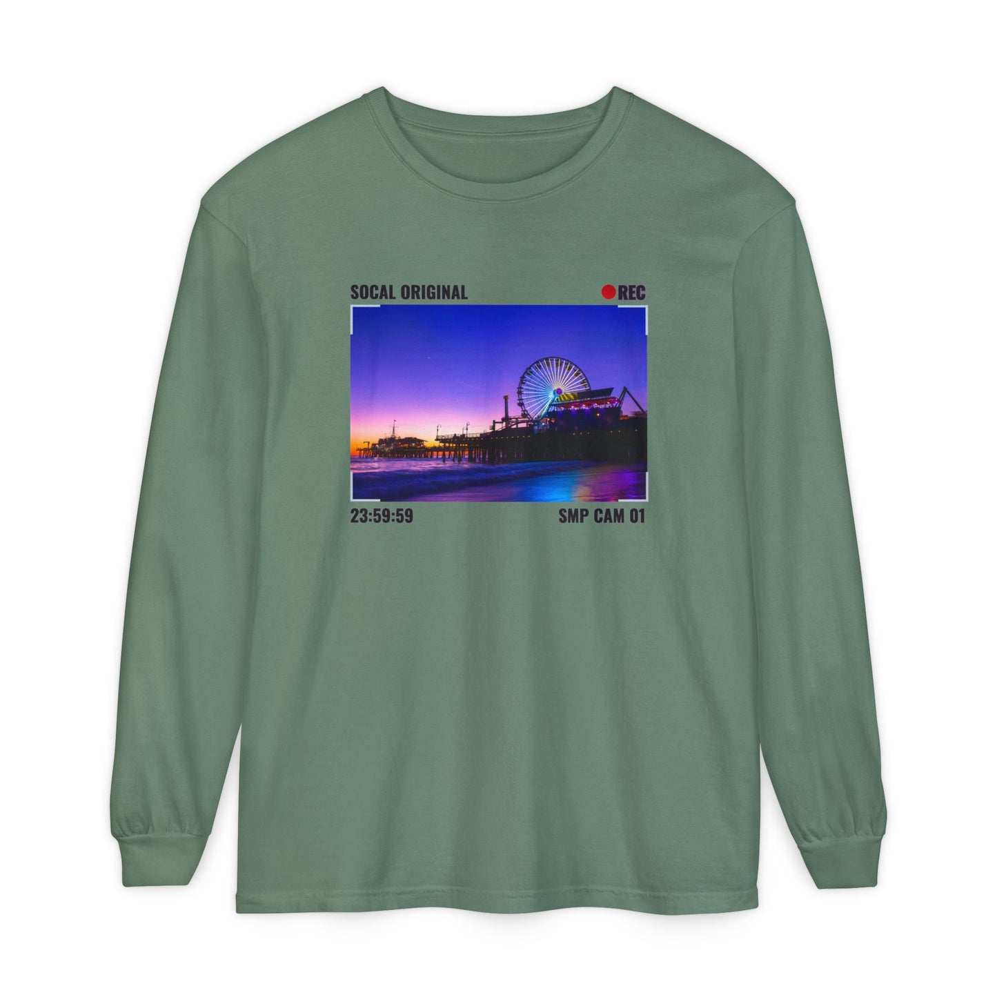 Santa Monica Pier SMP CAM 01 Unisex Garment-dyed Long Sleeve T-Shirt