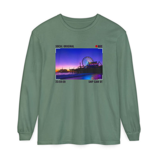 Santa Monica Pier SMP CAM 01 Unisex Garment-dyed Long Sleeve T-Shirt
