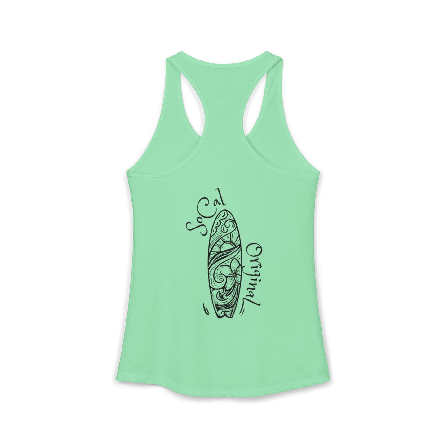 SoCal Original Script + Surfboard Women's Ideal Racerback Tank