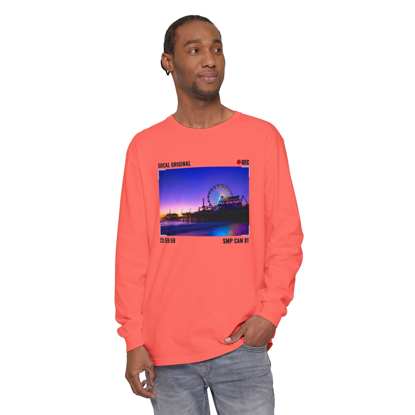 Santa Monica Pier SMP CAM 01 Unisex Garment-dyed Long Sleeve T-Shirt
