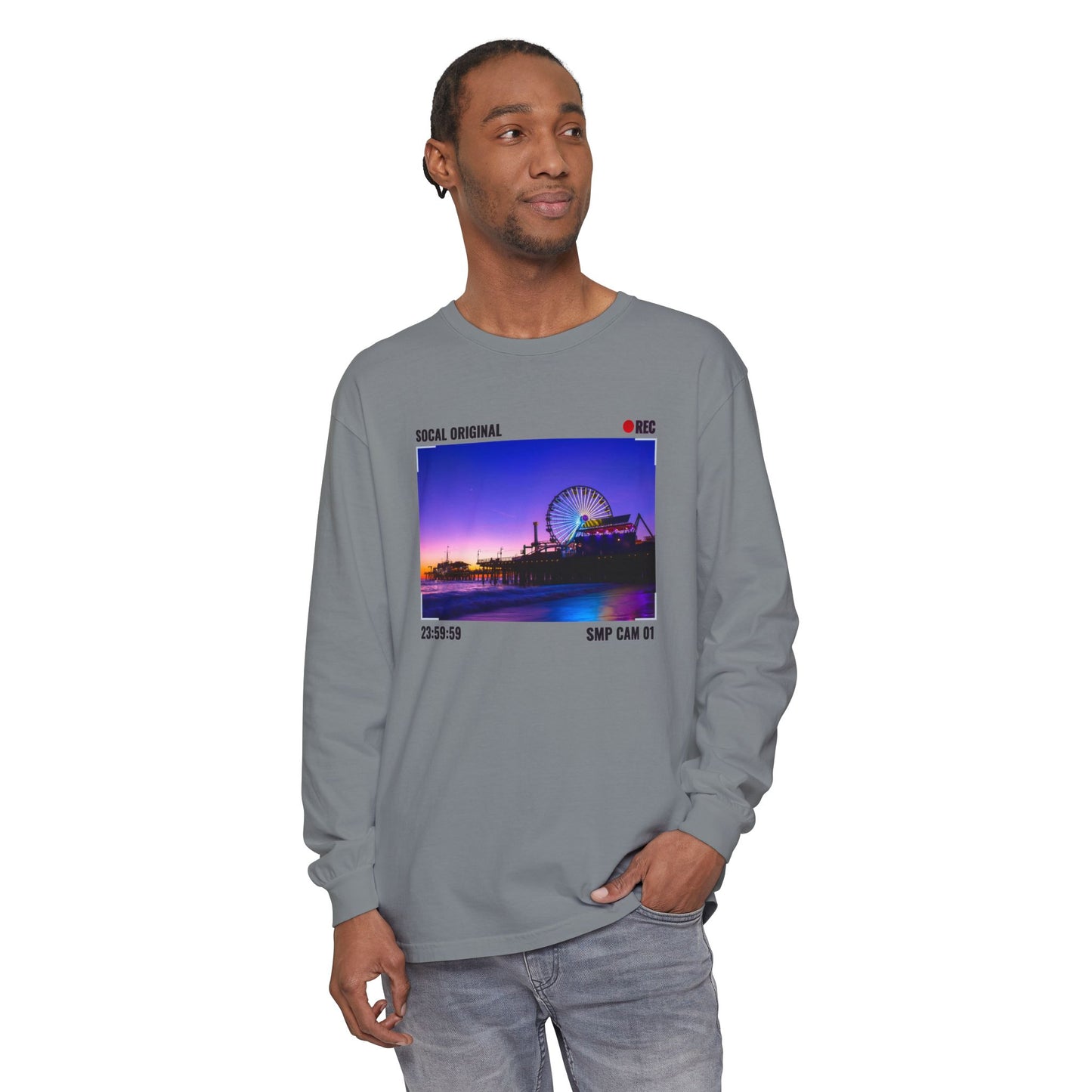 Santa Monica Pier SMP CAM 01 Unisex Garment-dyed Long Sleeve T-Shirt
