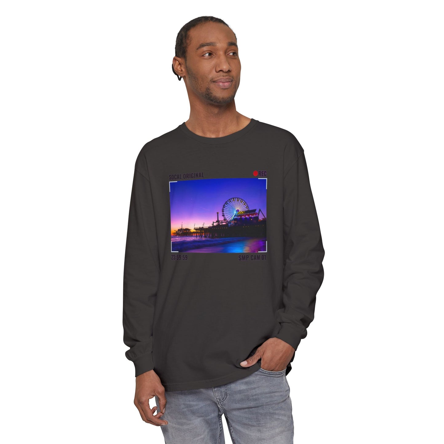 Santa Monica Pier SMP CAM 01 Unisex Garment-dyed Long Sleeve T-Shirt