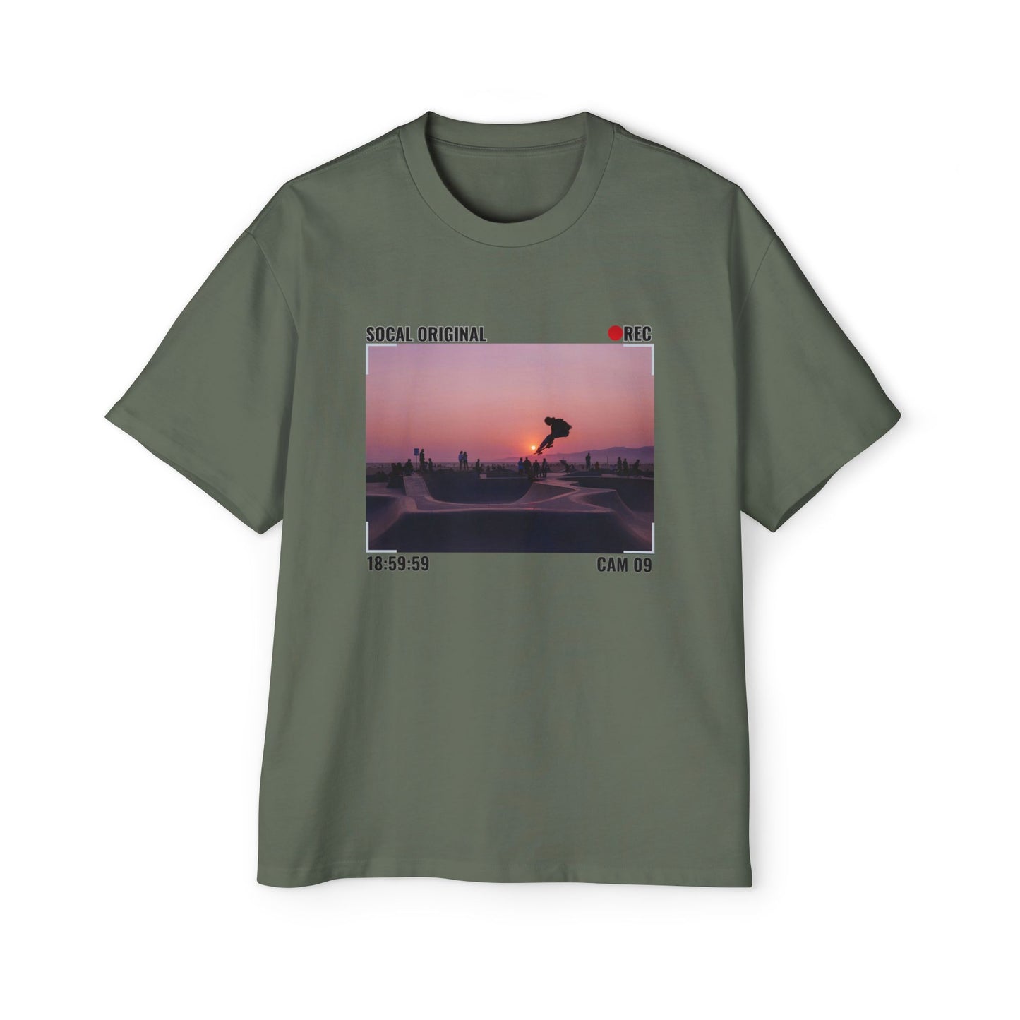 Venice Skatepark Sunset Men's Heavy Oversized Tee