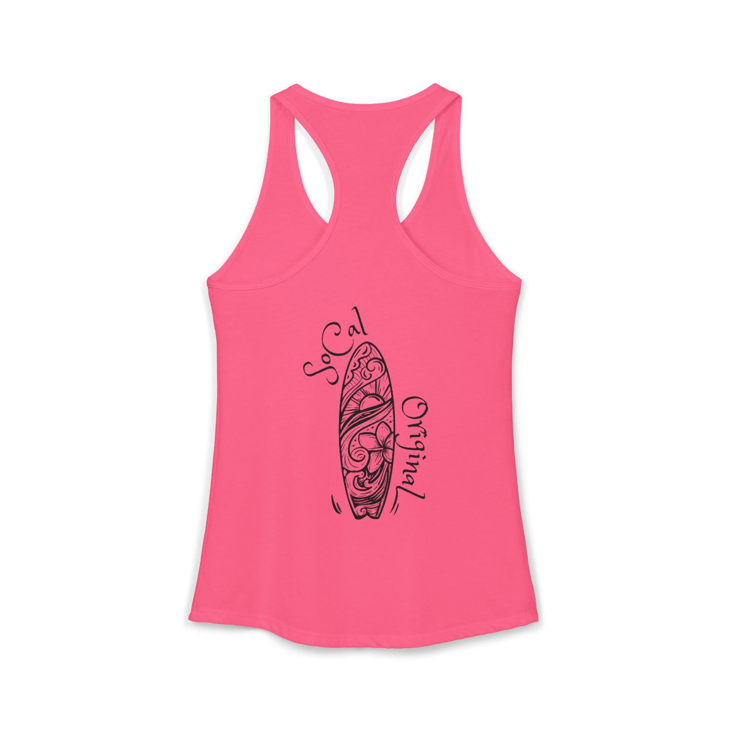 SoCal Original Script + Surfboard Women's Ideal Racerback Tank