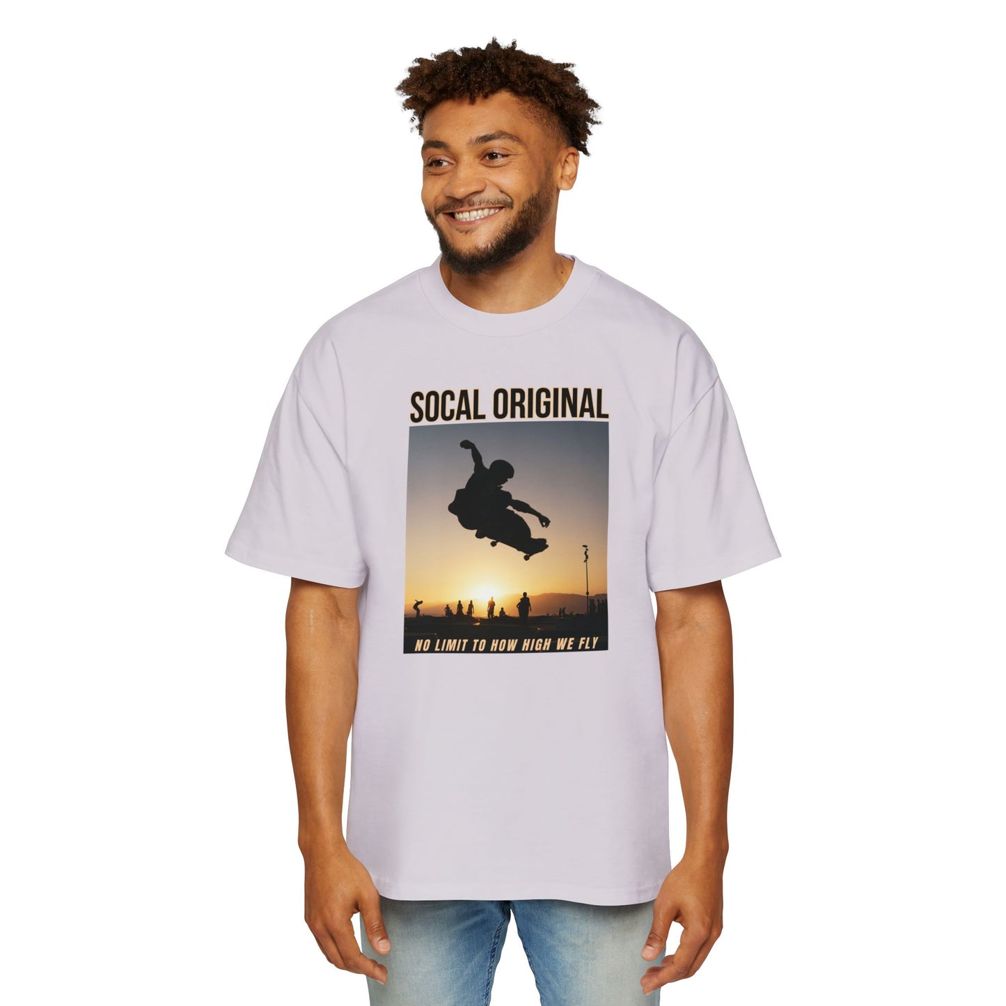 No Limit To HOw High We Fly Men's Heavy Oversized Tee