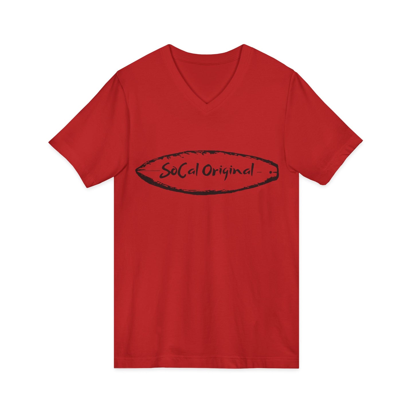 SoCal Original Surfboard Logo Unisex Jersey Short Sleeve V-Neck Tee