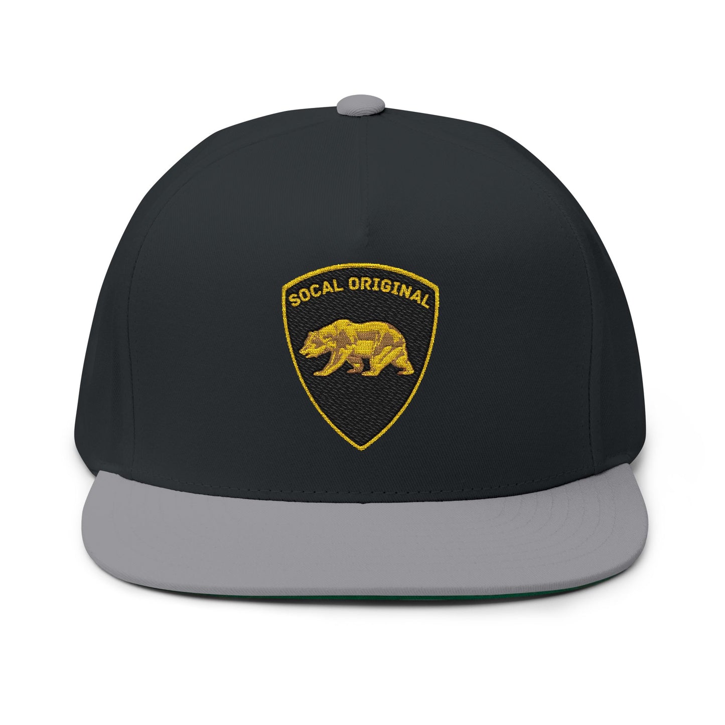 Gold Bear Shield Flat Bill Cap (Embroidery)