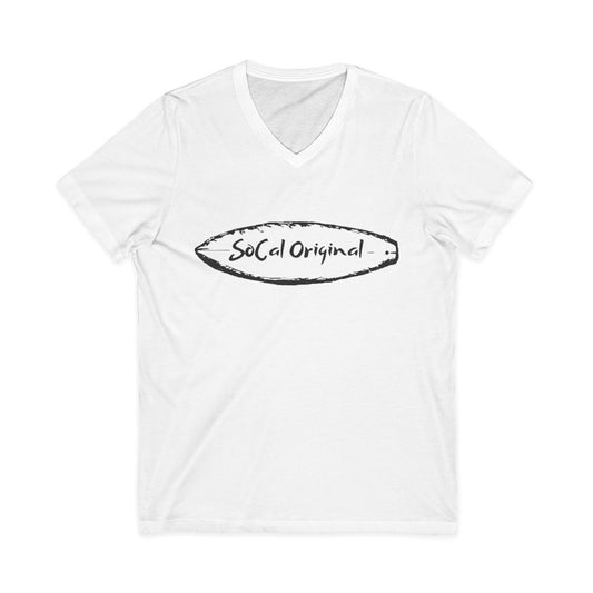 SoCal Original Surfboard Logo Unisex Jersey Short Sleeve V-Neck Tee