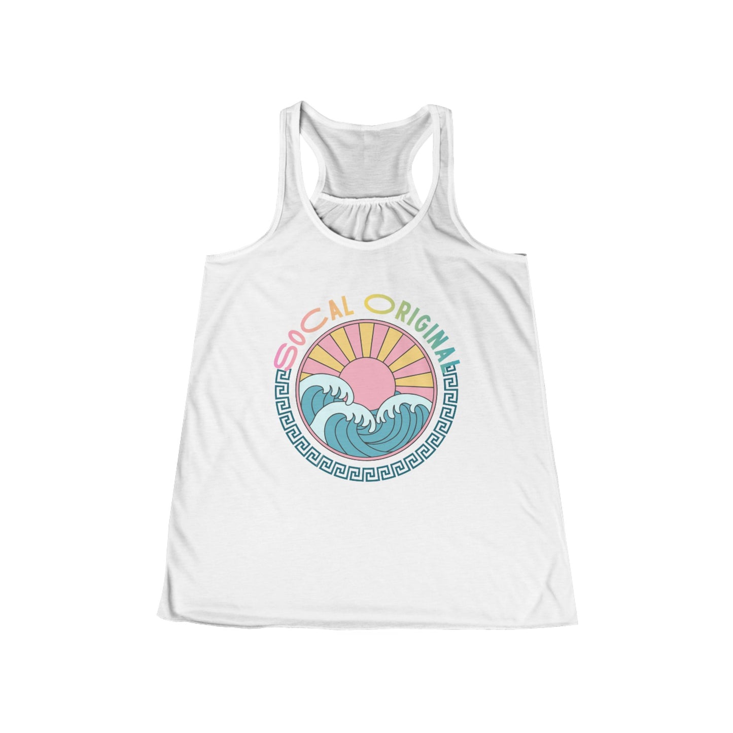 SoCal Original Retro Sunset Women's Flowy Racerback Tank