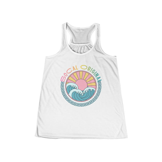SoCal Original Retro Sunset Women's Flowy Racerback Tank