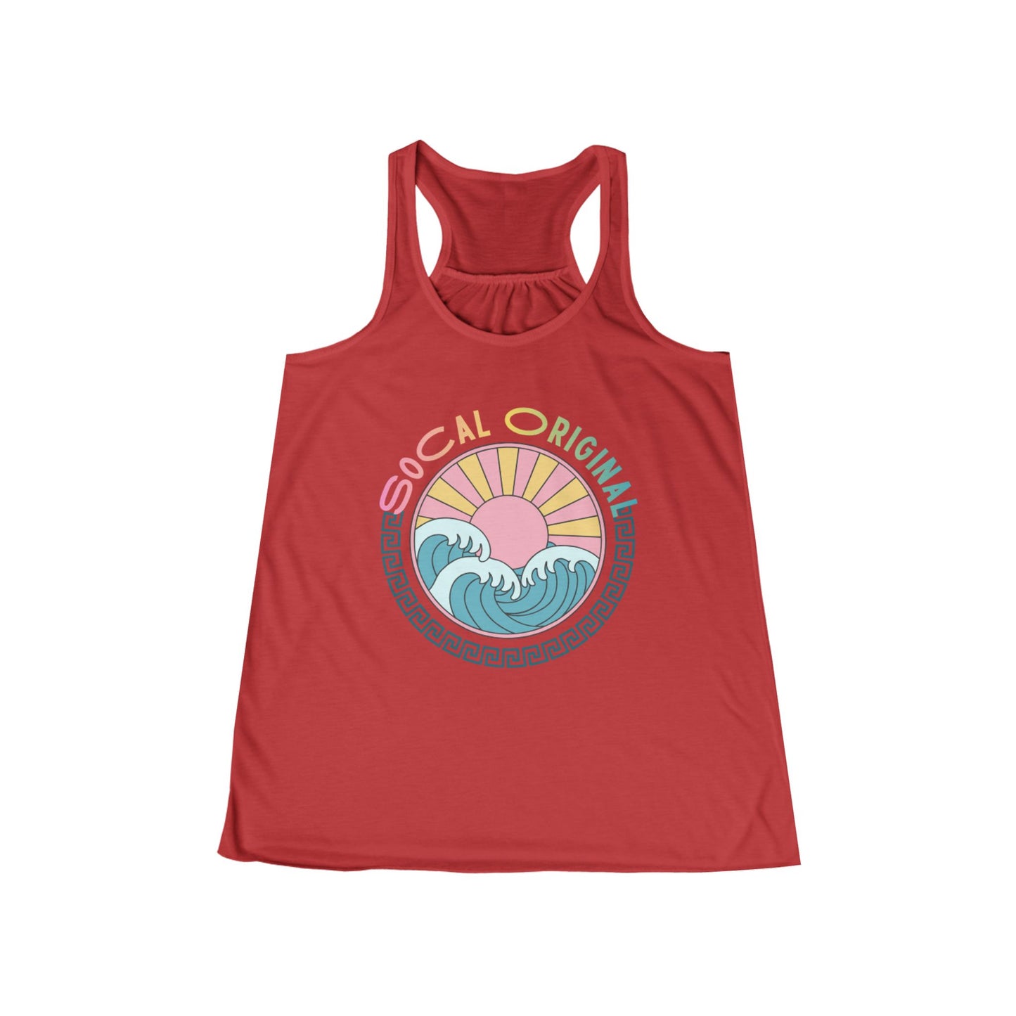 SoCal Original Retro Sunset Women's Flowy Racerback Tank