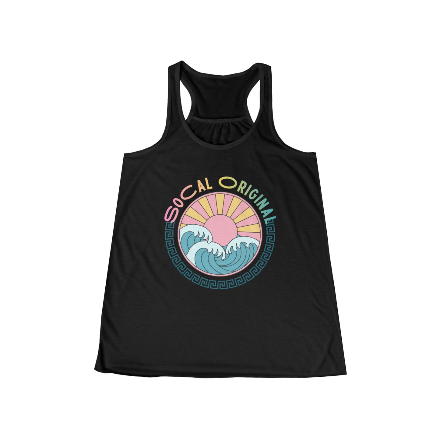 SoCal Original Retro Sunset Women's Flowy Racerback Tank