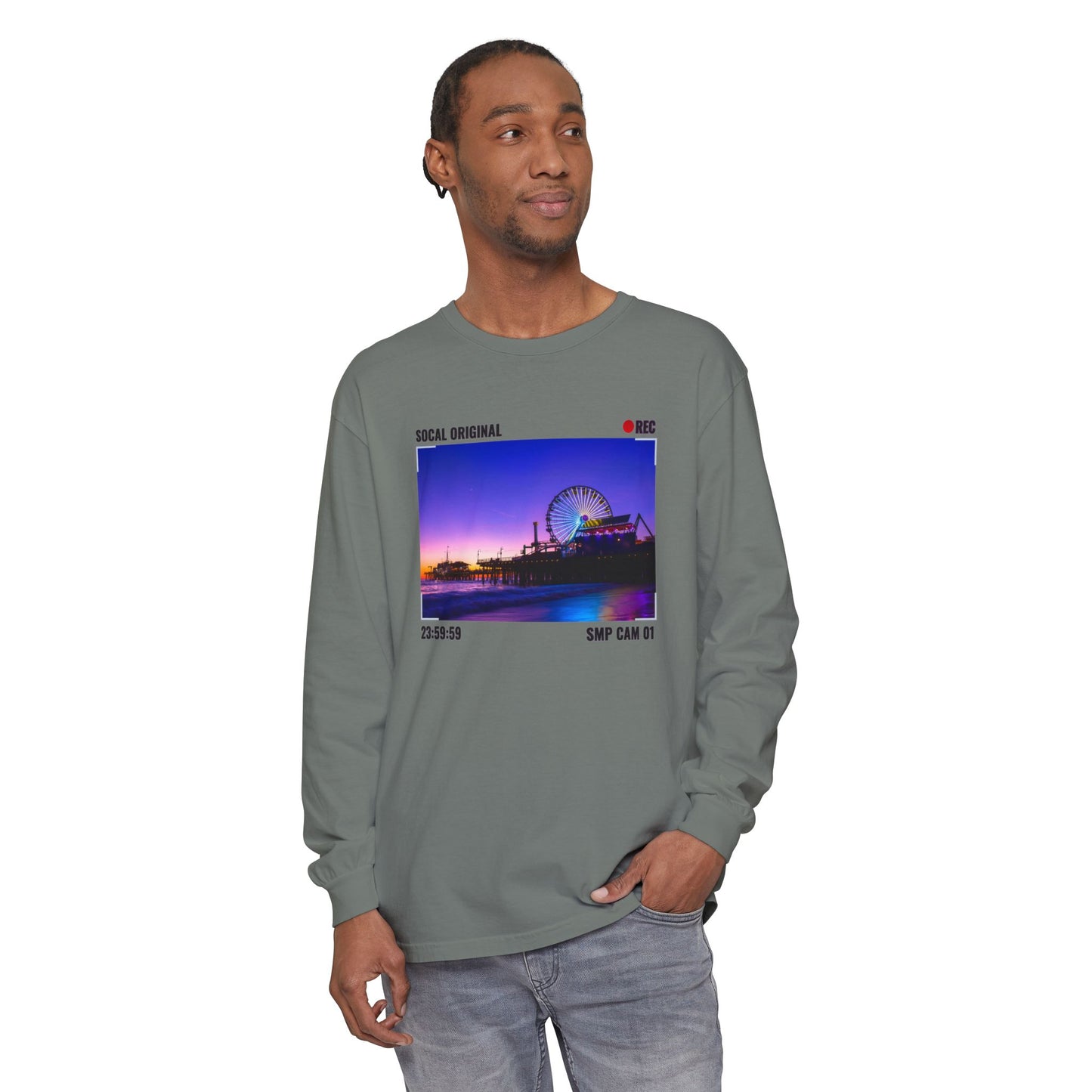 Santa Monica Pier SMP CAM 01 Unisex Garment-dyed Long Sleeve T-Shirt